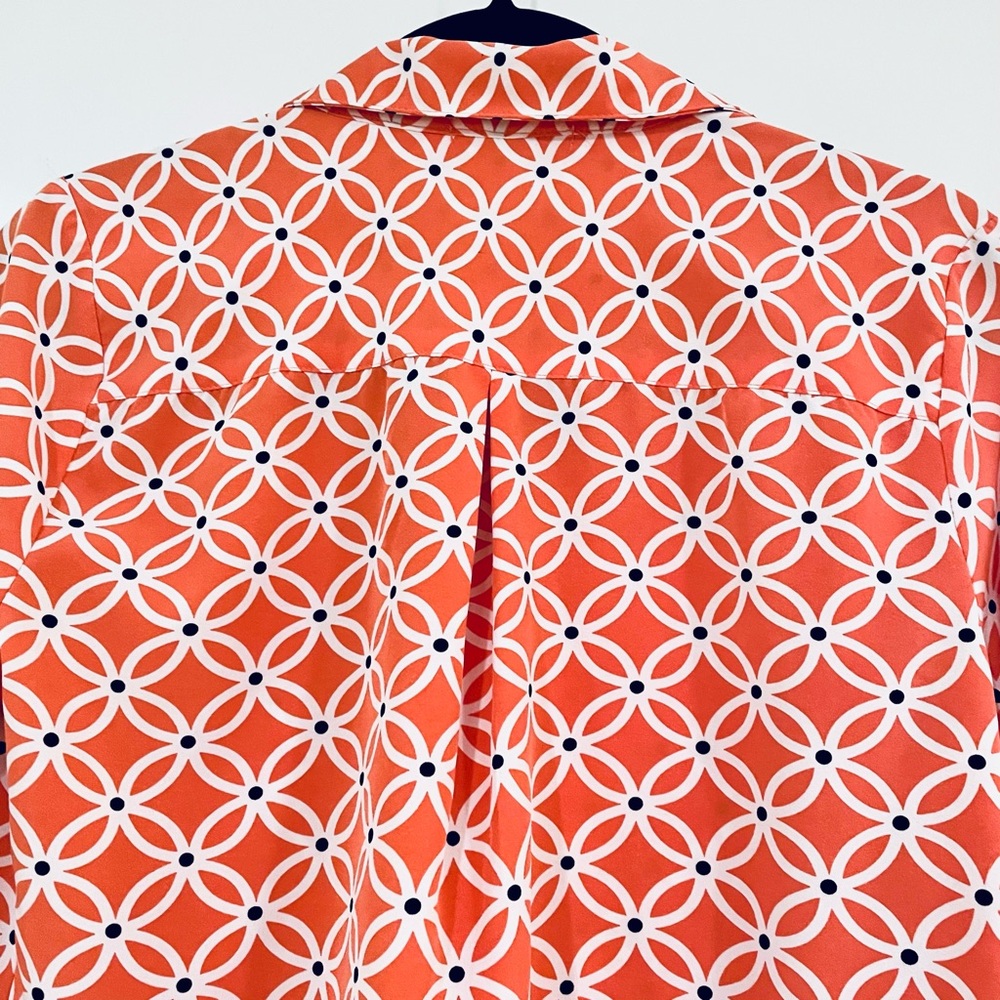 Notations Orange Geometric Patterned Shirt Size S… - image 5